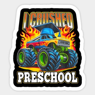Graduation Preschool Monster Truck Boys I Crushed Pre-K Grad Sticker